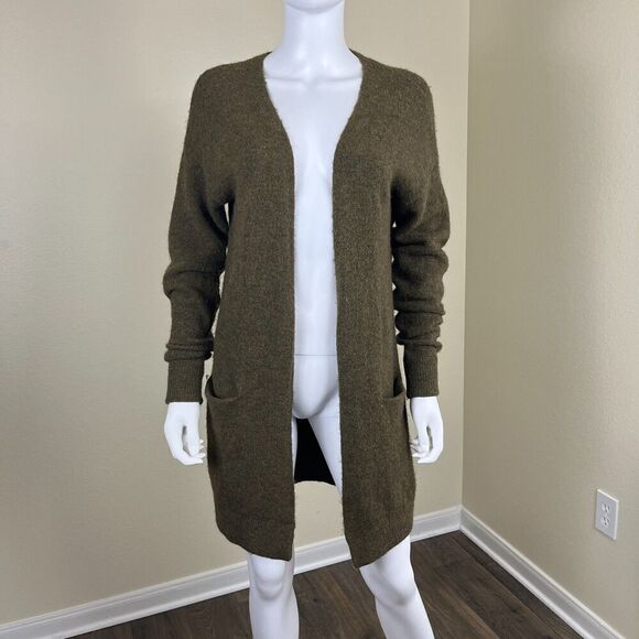 Wilfred Aritzia Women's Size XS Green Aronson Cardigan Sweater Wool Alpaca Cozy - Picture 5 of 12